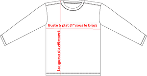 Charte de grandeur TT11YL (L-JR et XL-JR)
